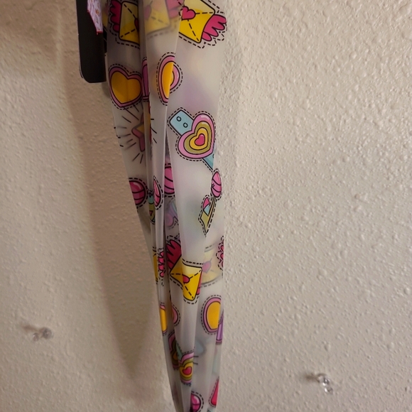 Nicole Miller's Fun Girls Print Frosted Ice Cream Lollipops Hearts Umbrella NWT☔ - Picture 2 of 6